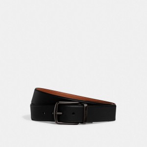 Férfi COACH® Harness Buckle Cut To Size Reversible, 38 Mm Öv Fekete | HUEBU258