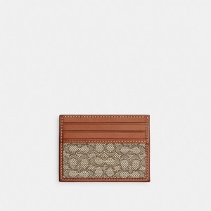 Férfi COACH® In Micro Signature Jacquard Kártyatok Szürke Barna | HUTCW199