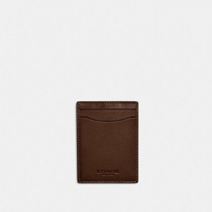 Férfi COACH® Money Clip Kártyatok Kávé | HUWNT202