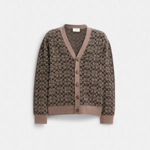 Férfi COACH® Signature Cardigan Póló Szürke Színes | HUXYD183