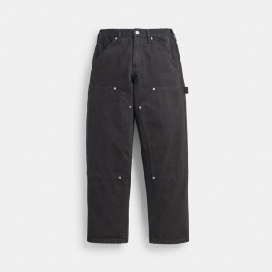 Férfi COACH® Taper Jeans Nadrág Fekete | HULIM170