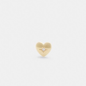 Női COACH® 14 K Heart Single Stud Earring Arany | HUKOS533