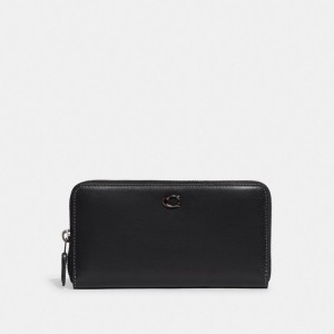 Női COACH® Accordion Zip Pénztárca Kék Szürke Fekete | HUNWY959
