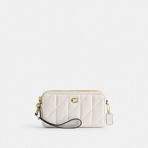 Női COACH® Kira With Pillow Quilting Crossbody Táska Fehér | HUKOW793