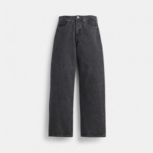 Női COACH® Loose Fit Jeans Nadrág Fekete | HUPJF454