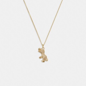 Női COACH® Pavé Rexy Nyaklánc Arany | HUKOP585