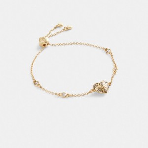 Női COACH® Quilted Signature Heart Slider Karkötő Arany | HUFDI529