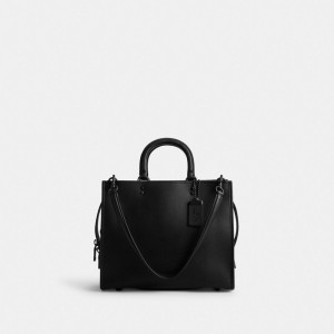 Női COACH® Rogue Kézitáska Fekete Fekete | HUSGX839