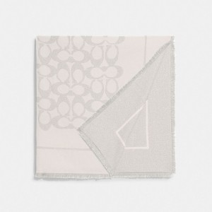Női COACH® Signature Shawl Sál Fehér | HULIB653