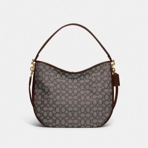Női COACH® Soft Tabby Hobo In Signature Jacquard Válltáska Szürke | HUKON897