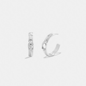 Női COACH® Tabby Hoop Earring Titán | HUWNK566