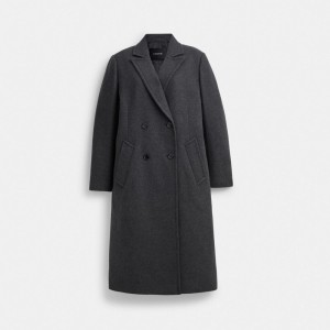 Női COACH® Tailored Kabát Szürke | HUFDS398