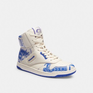 Női COACH® The Lil Nas X Drop C202 High Top Sportcipő Kék | HUMQM385