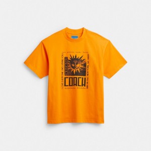 Női COACH® The Lil Nas X Drop Sun Póló Narancssárga | HURVK512